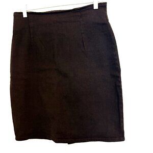 Vintage Lerner 21" Black Mini Pencil Skirt Sz Medium